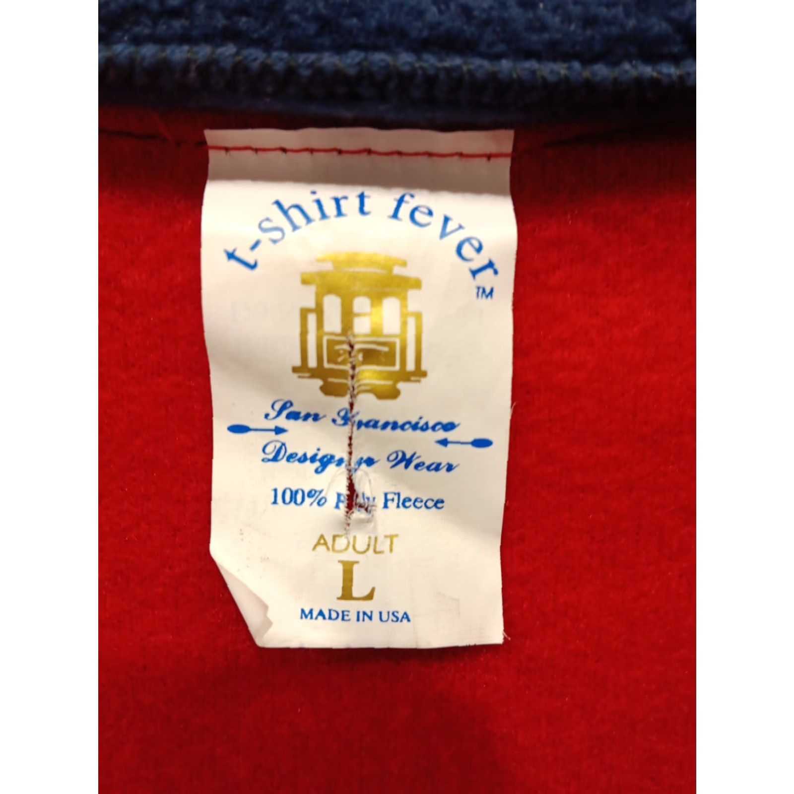 Vintage VINTAGE San Francisco Golden Gate Bridge Embroidered Fleece Pullover Red L 1/4 Zip Mens Sweater Size US L / EU 52-54 / 3 - 6 Thumbnail