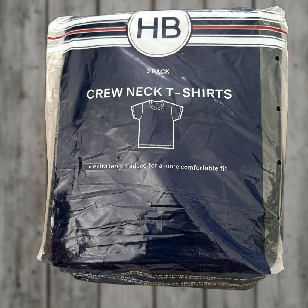 Vintage HB Harbor Bay Black Crew Neck T-Shirts Mens 4XL 2 Pack 100% Cotton | Big & Tall Size US XXL / EU 58 / 5 - 1 Thumbnail