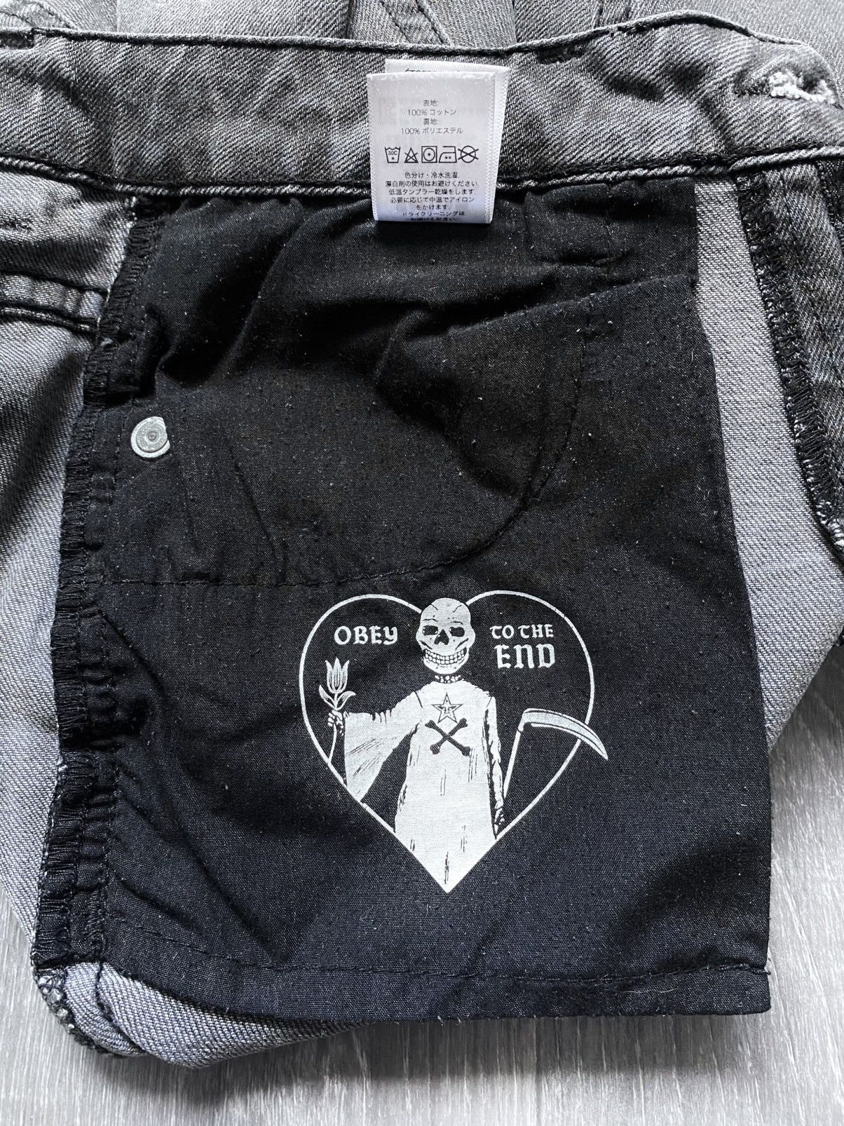 Obey Women’s Obey Worldwide Torn Distress Gray Cotton Jeans Denim Size 26" / US 2 / IT 38 - 11 Thumbnail
