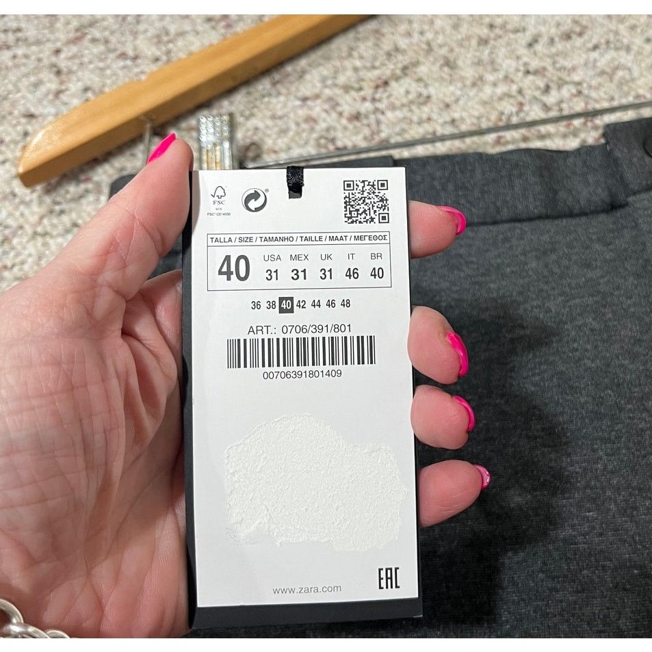 Zara NWT Womens Zara Comfortable Collection Gray Pants Size 40 Size 40" / US 18 - 20 Thumbnail