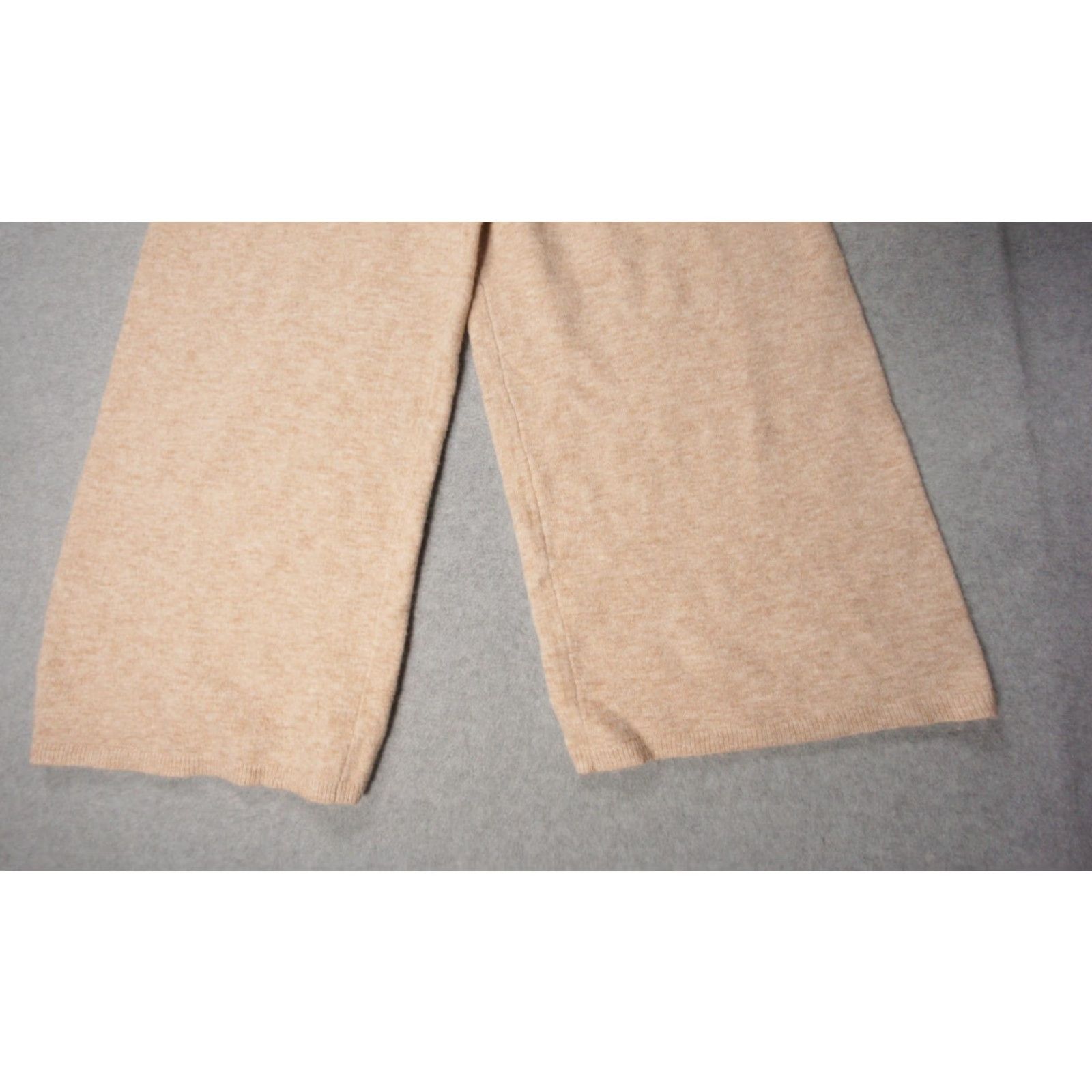 Vintage Jenni Kayne Pants Womens Large Beige Knit Wide-Leg Wool Cashmere Blend Casual Travel Size 36" / US 14 / IT 50 - 3 Thumbnail