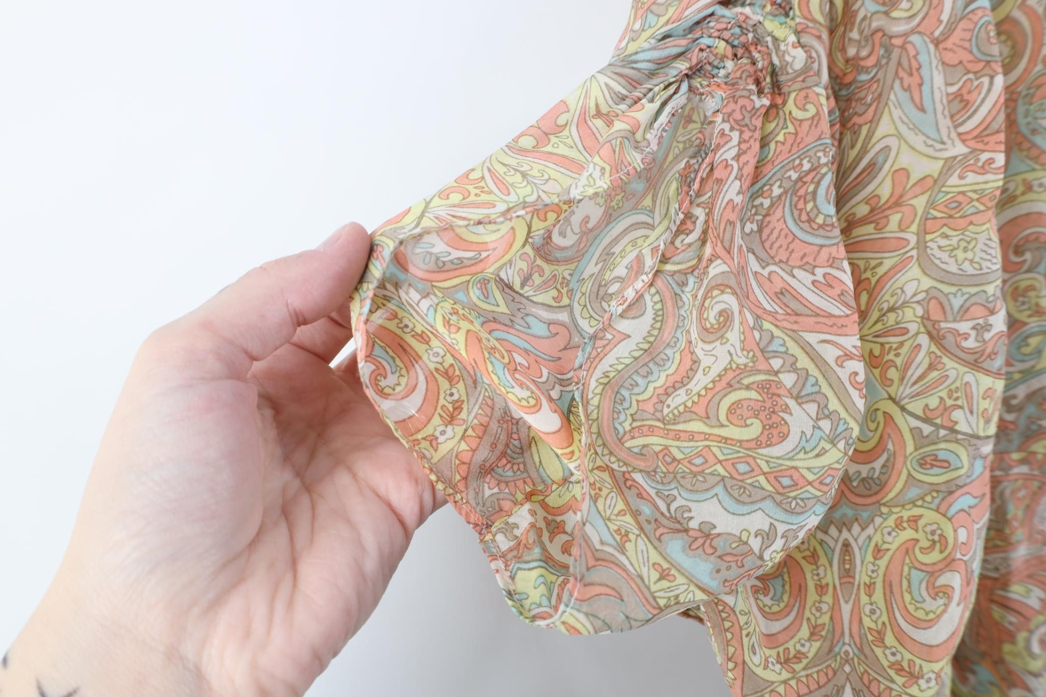 Vintage Vintage 90s Y2K Wintersilks Babydoll Silk Rainbow Shirt Size S / US 4 / IT 40 - 8 Thumbnail