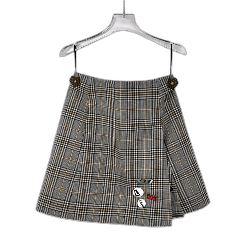 Louis Vuitton Louis Vuitton Color Block Plaid Skirt-2506 Size 35" - 1 Thumbnail