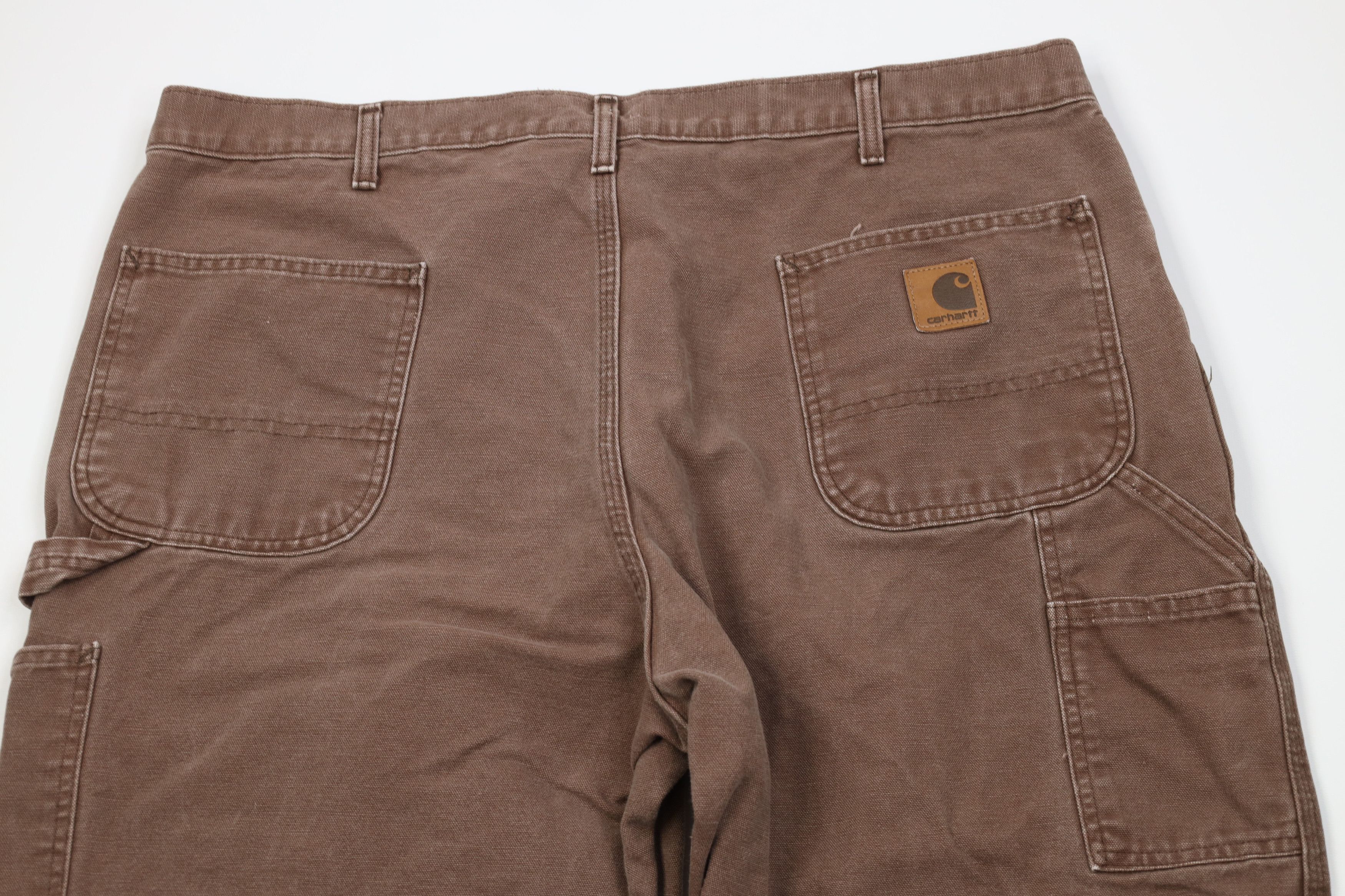 Carhartt Vintage 90s Carhartt Wide Leg Dungaree Pants Brown Cotton Size US 40 / EU 56 - 8 Thumbnail