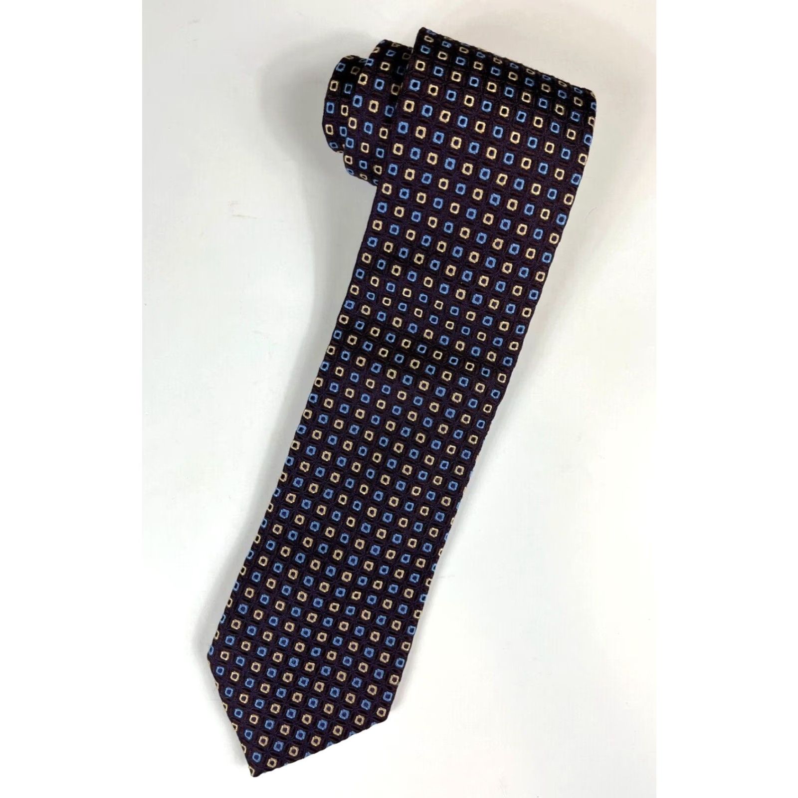 Ermenegildo Zegna Ermenegildo Zegna Tie Mens Geometric Multicolor Silk Made in Italy 57"-60" Classic 3.5" Width Adult Size ONE SIZE - 2 Thumbnail