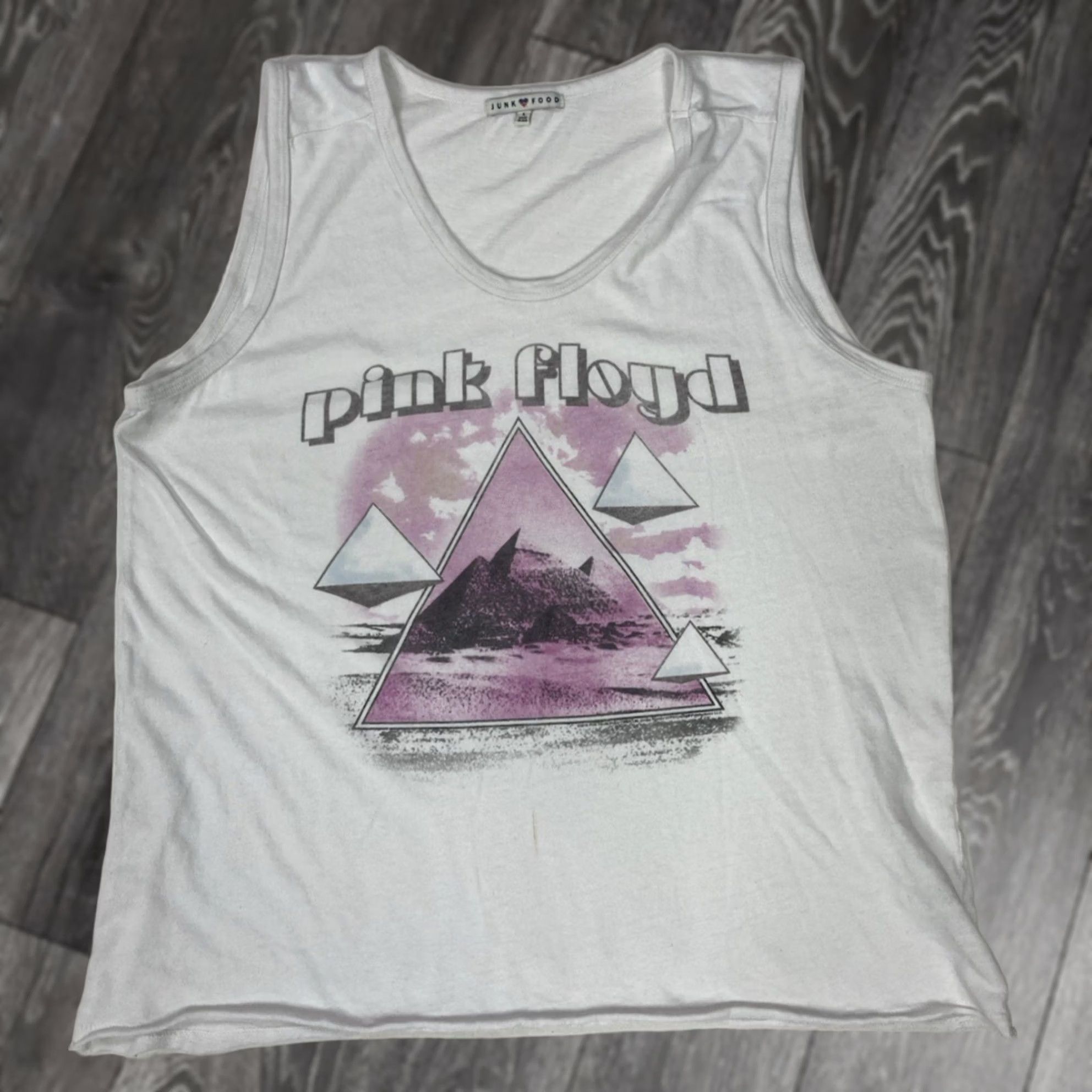 Junk Food Junk Food Pink Floyd Graphic Tank Top T-shirt Women Large White Sleeveless Music Size L / US 10 / IT 46 - 1 Thumbnail