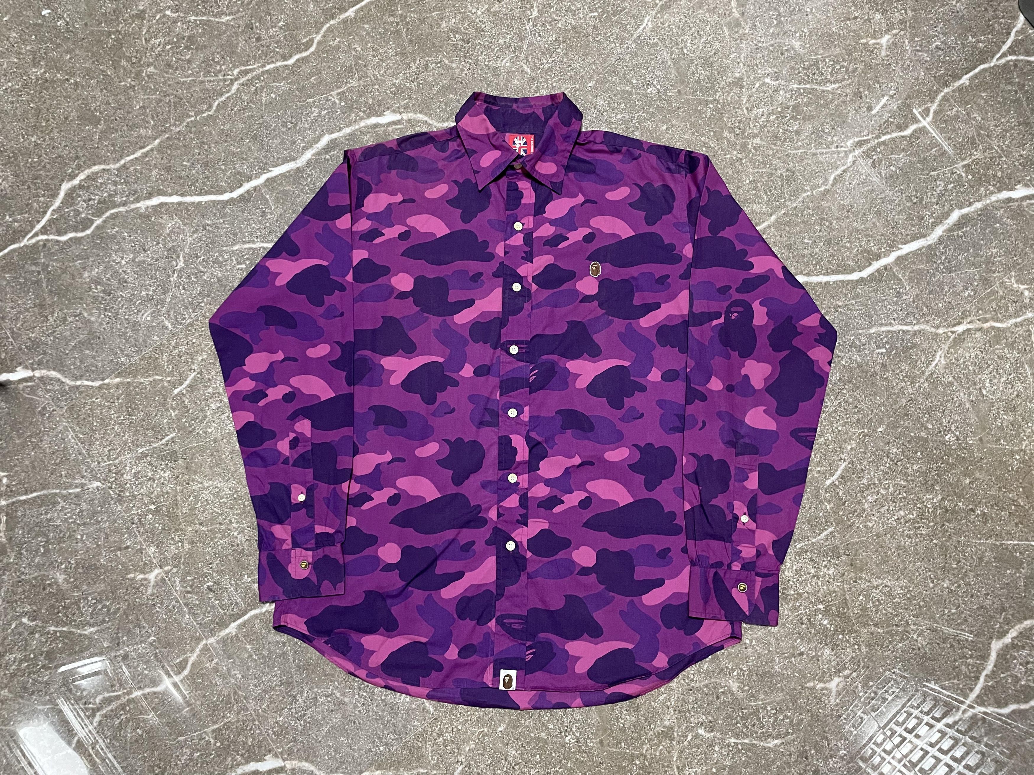 Bape Vintage Bape Purple Camo Button Up Size US M / EU 48-50 / 2 - 1 Thumbnail