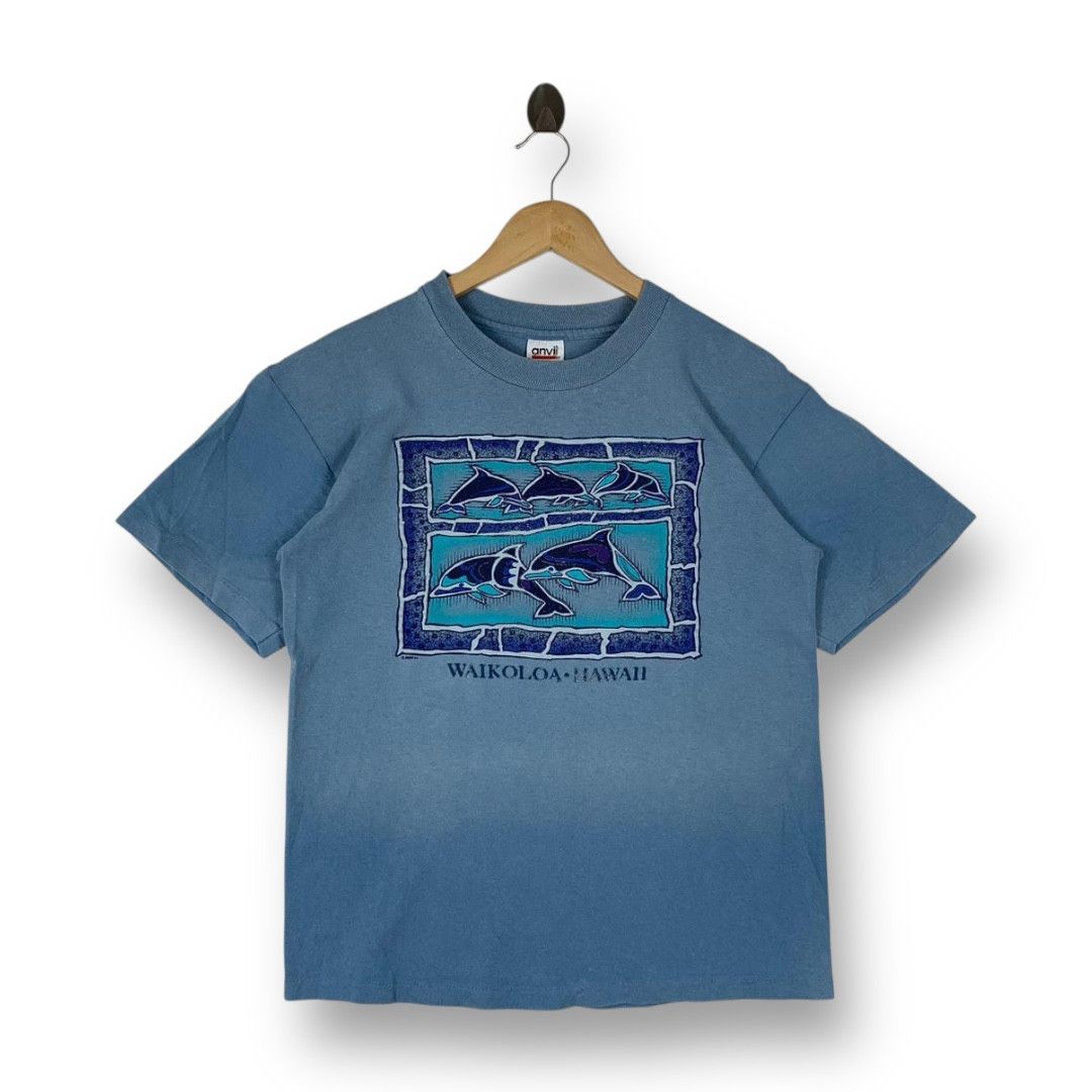 Anvil Vintage 90s Anvil Waikoloa Hawaii Dolphin Tee Size US M / EU 48-50 / 2 - 1 Thumbnail