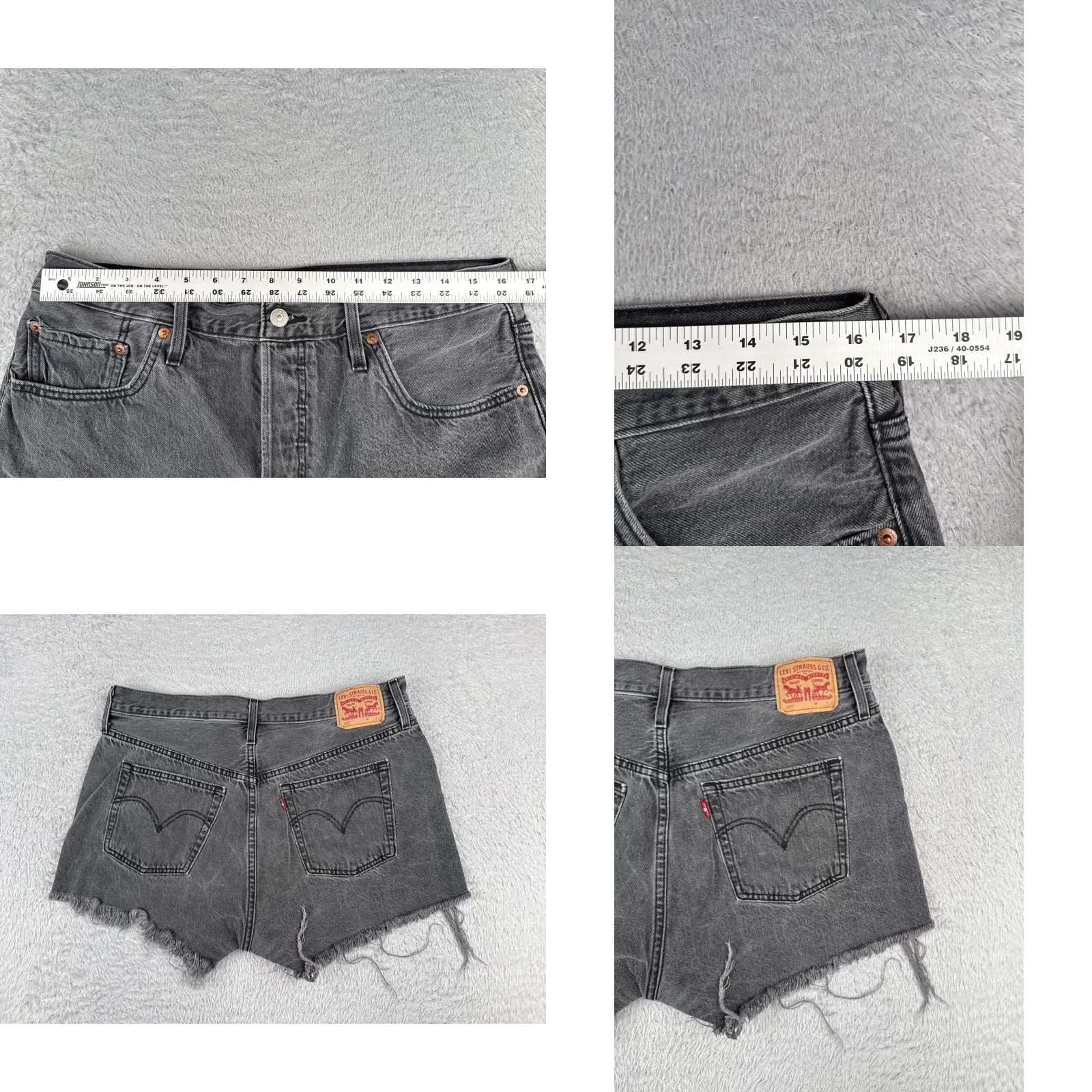 Levi's Levi's Jeans Shorts Women 33 Black Denim Cut-Off 501 Button Fly 33x2 Size 24" / US 00 / IT 34 - 9 Thumbnail