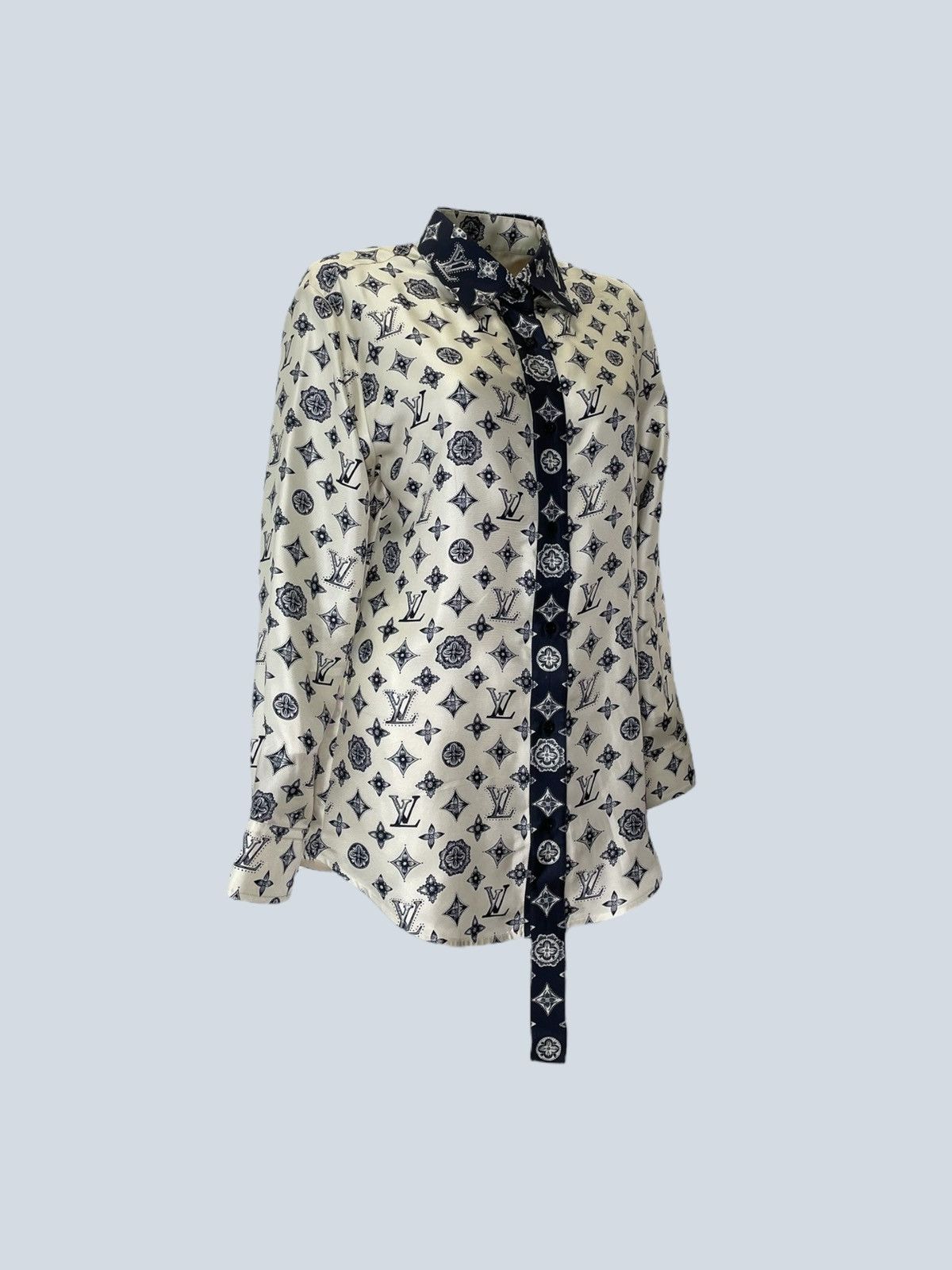 Louis Vuitton Louis Vuitton Monogram silk twill shirt, 38fr. Size S / US 4 / IT 40 - 3 Thumbnail