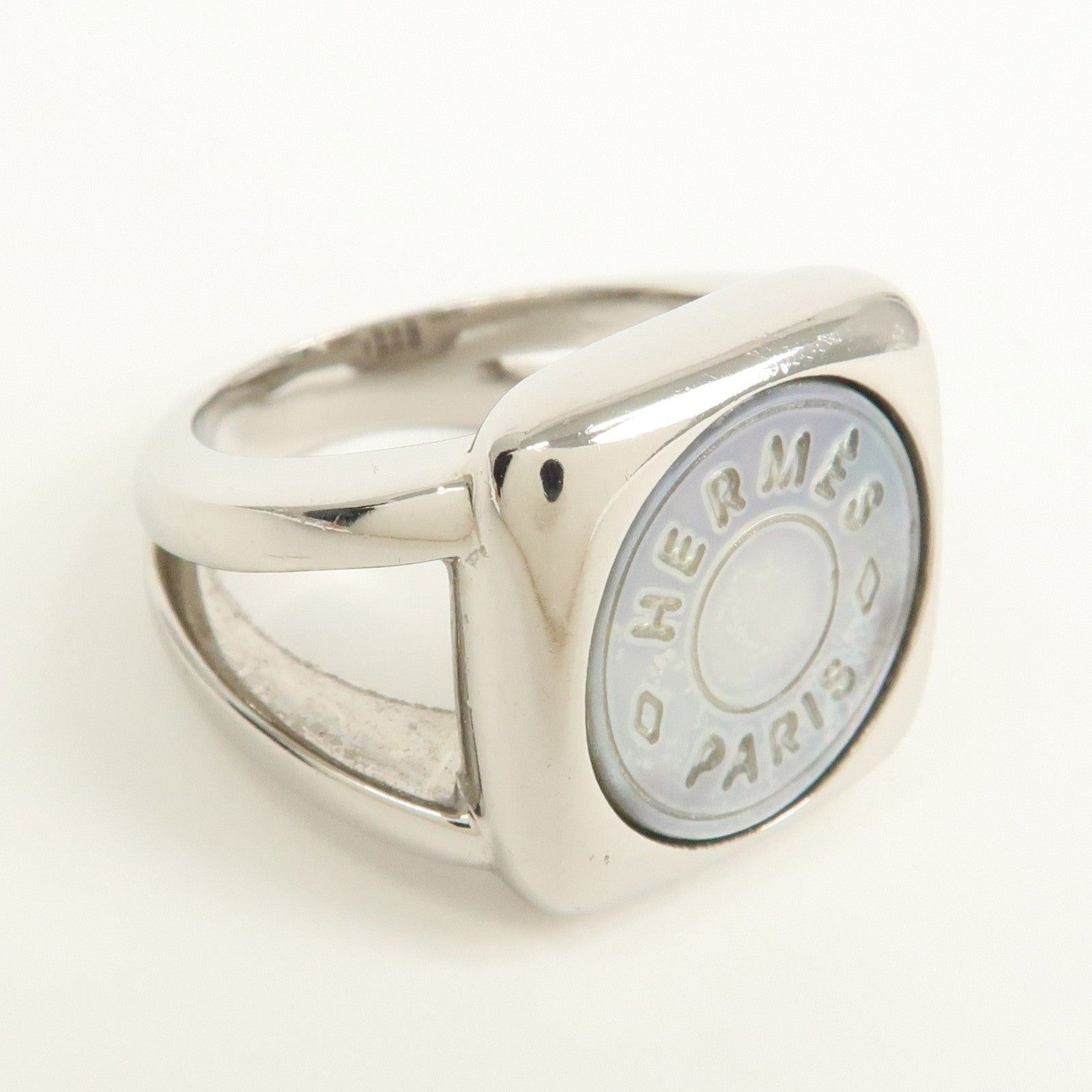 Hermes Hermes Sellier Shell Sterling Silver Ring Size ONE SIZE - 2 Thumbnail