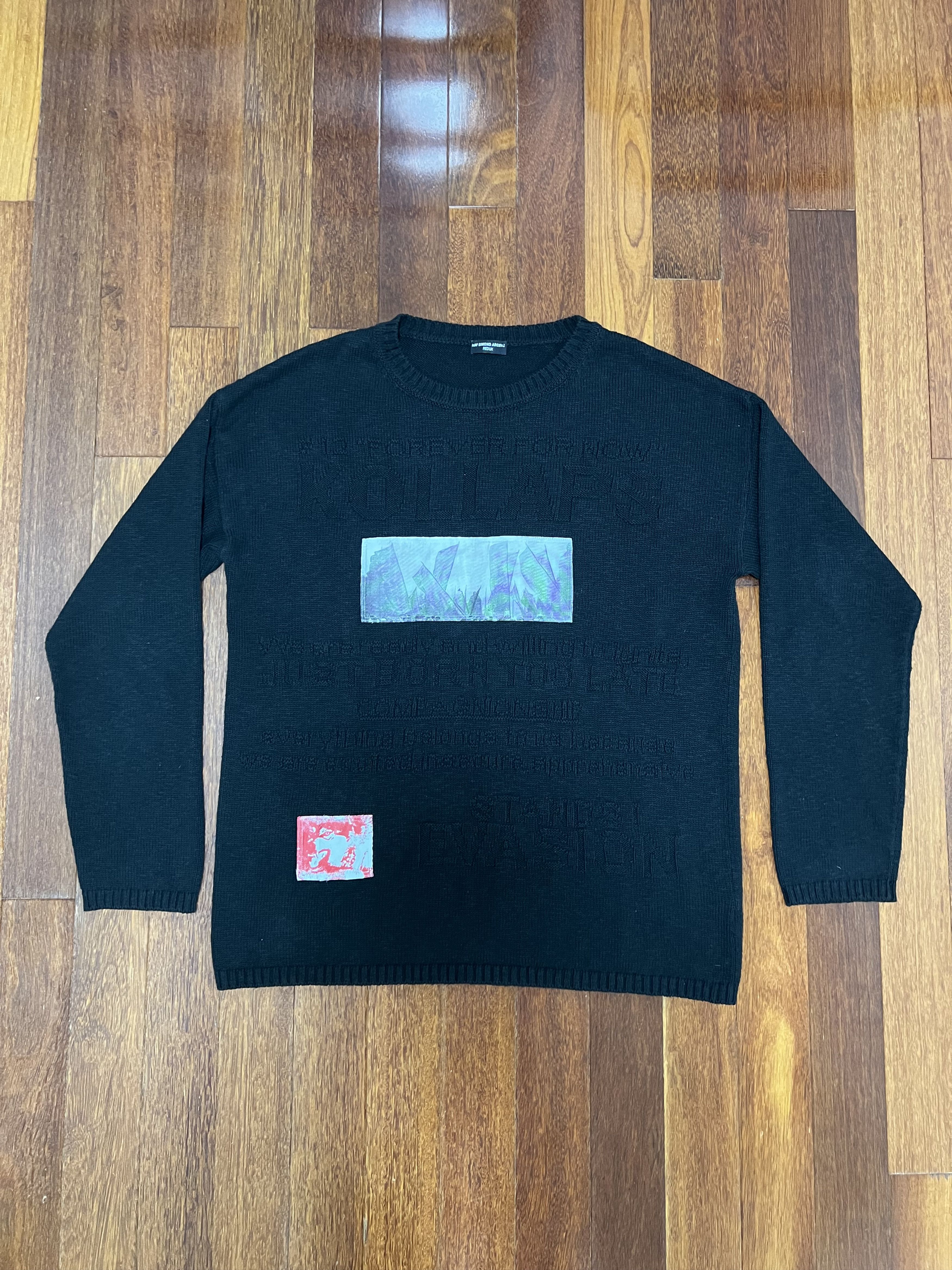 Raf Simons 💚 Raf Simons Redux Oversized Kollaps Sweater Black Medium Size US M / EU 48-50 / 2 - 3 Thumbnail