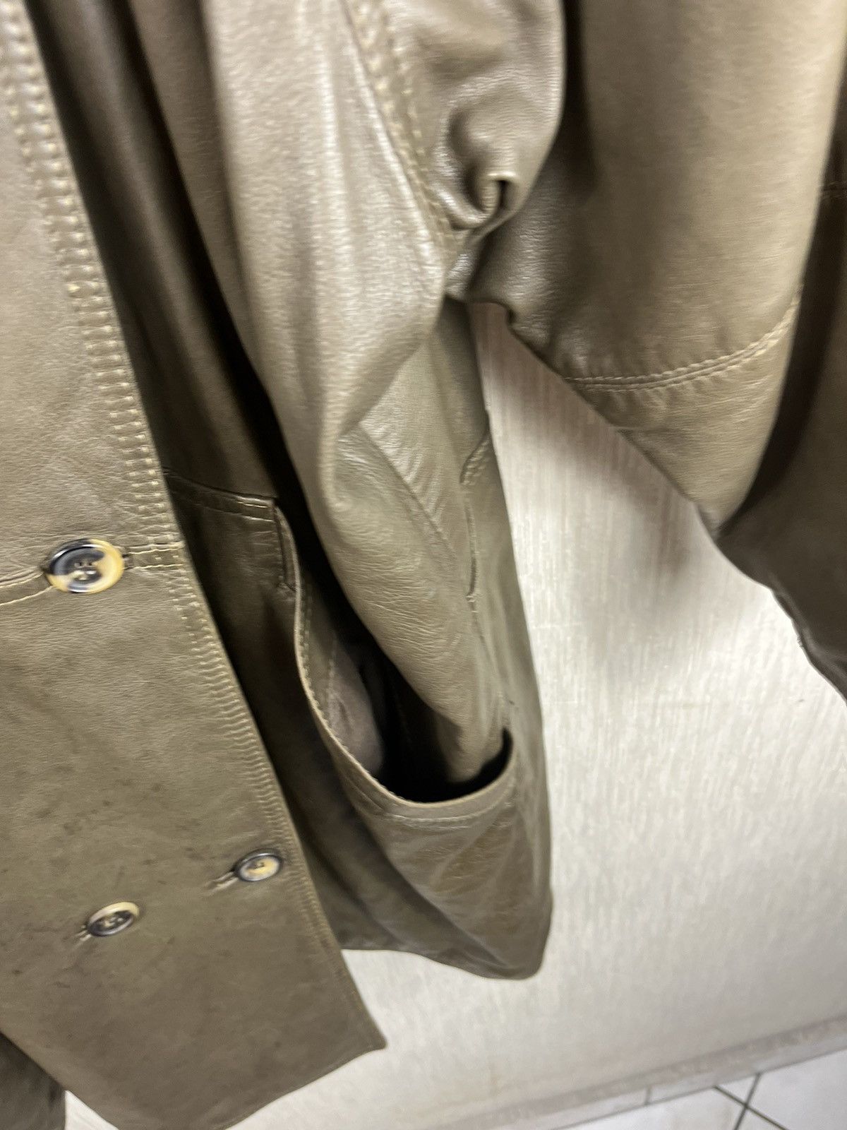 Versace × Vintage Vintage Gianni Versace leather double-breasted coat jacket Size US XL / EU 56 / 4 - 13 Thumbnail