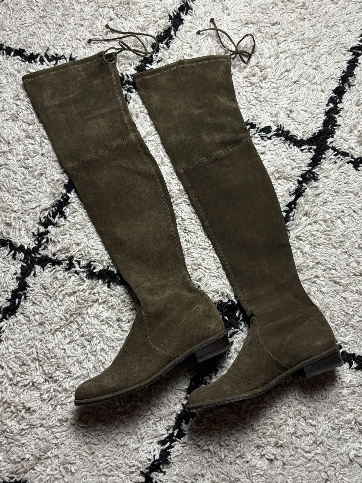 Stuart Weitzman Stuart Weitzman Lowland Suede Designer Dark Green Boots Size US 9 / IT 39 - 2 Thumbnail
