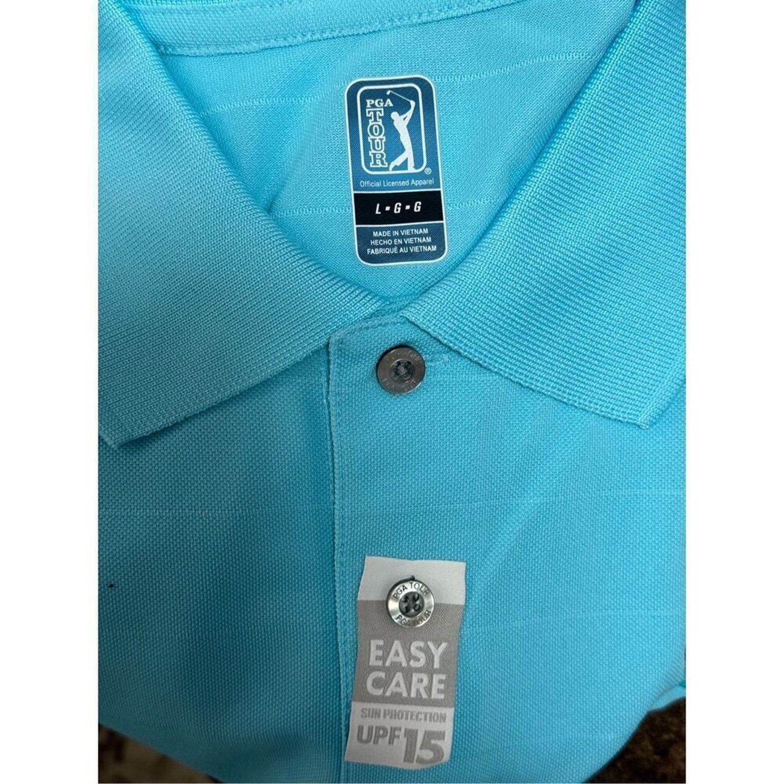 PGA Tour PGA Tour Easy Care Bright Blue Golf Polo | Sz L, NWT Size US L / EU 52-54 / 3 - 4 Thumbnail
