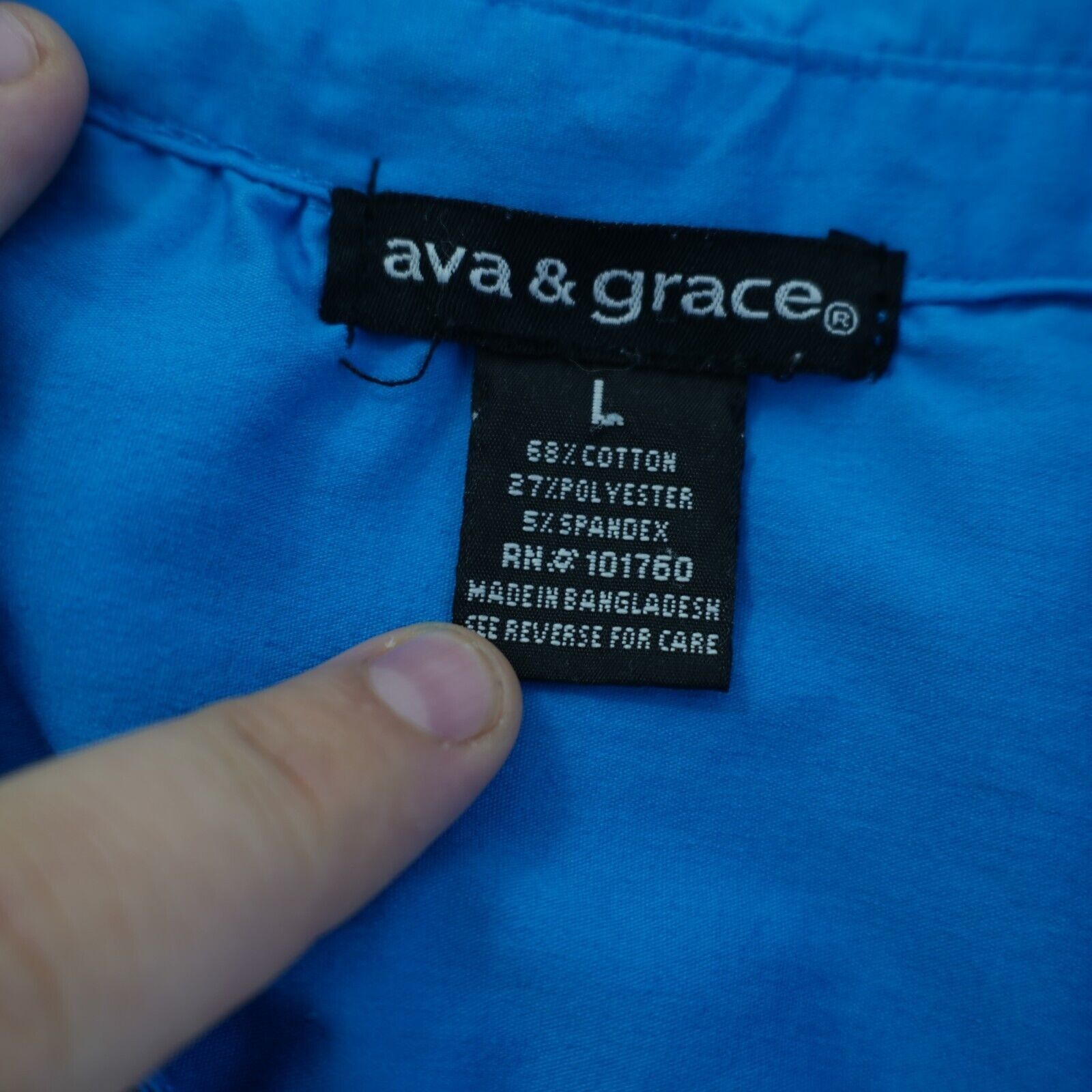 Designer Ava & Grace Teal Large Cotton Blend Roll Tab Metal Button Fr Size L / US 10 / IT 46 - 9 Thumbnail
