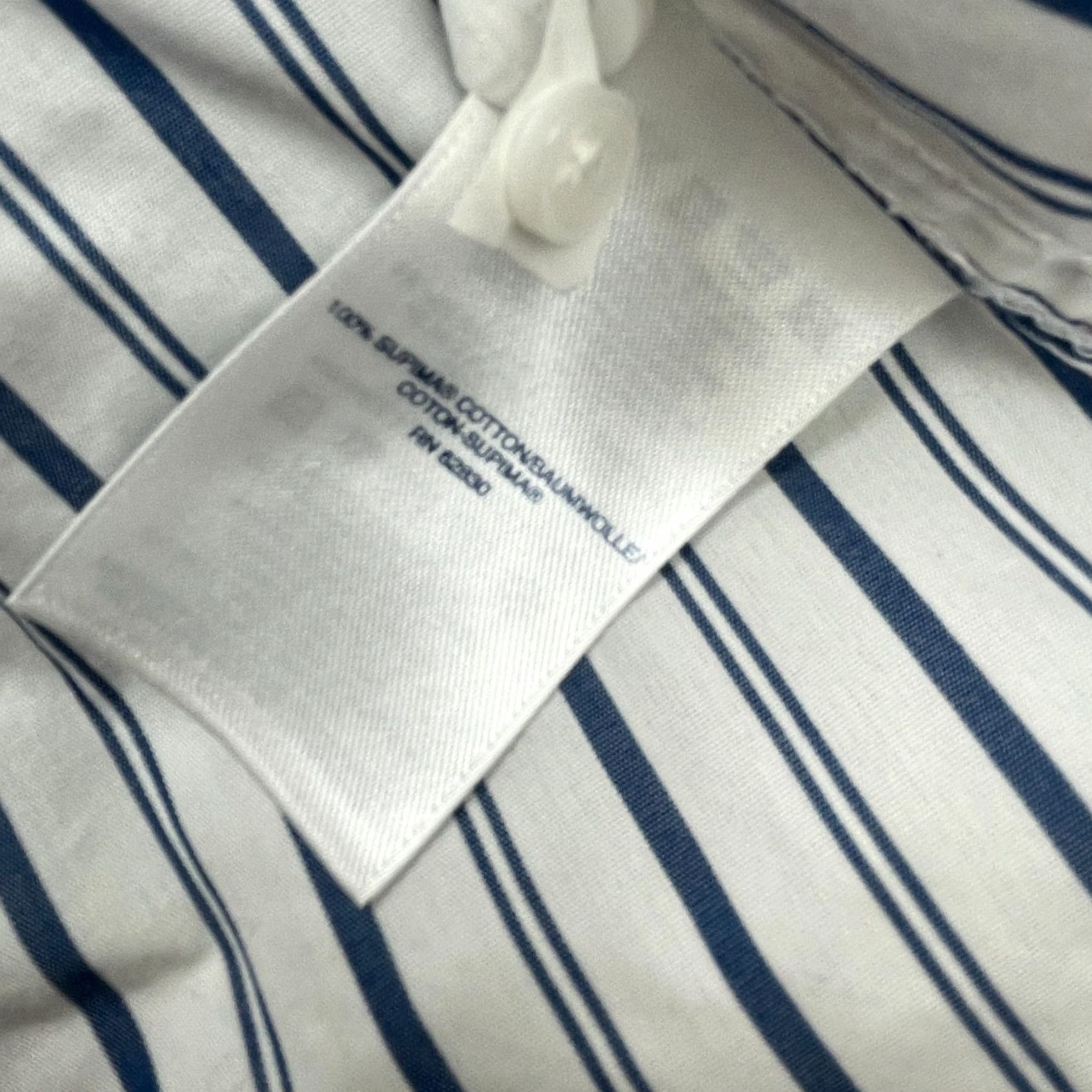 Lands' End Lands' End Shirt Womens 10 White Non-Iron Supima Striped Cotton Button Up Business Size L / US 10 / IT 46 - 4 Thumbnail