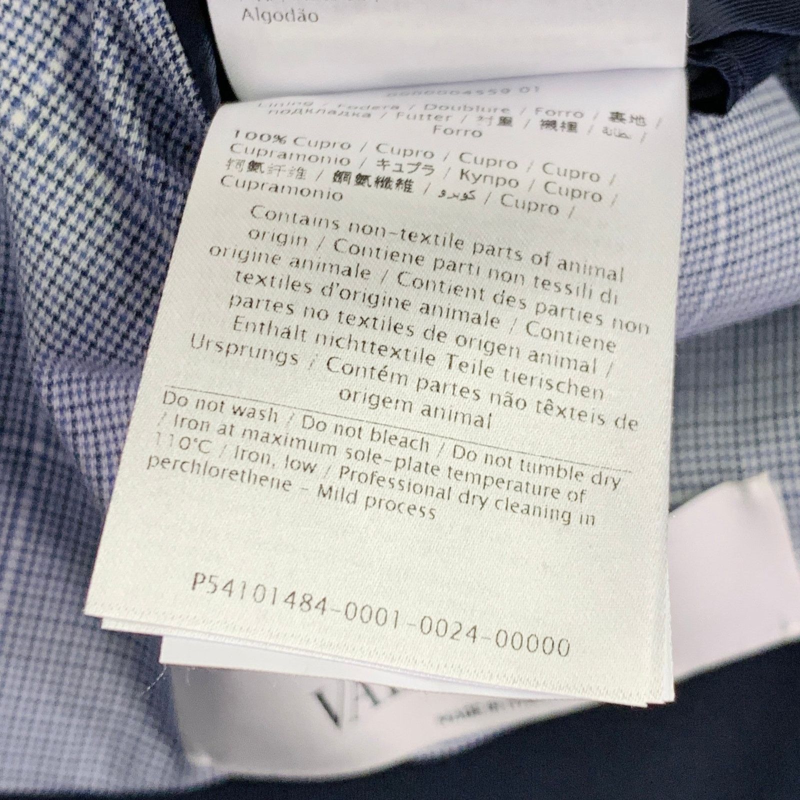Valentino VALENTINO Size 38 Blue Grey Plaid Wool Notch Lapel Suit Size 38R - 15 Thumbnail