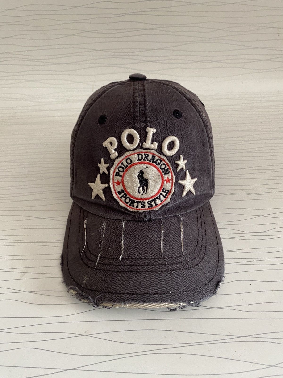 Polo Ralph Lauren Vintage Polo Ralph Lauren Polo Dragon Distressed Hats Size ONE SIZE - 2 Thumbnail