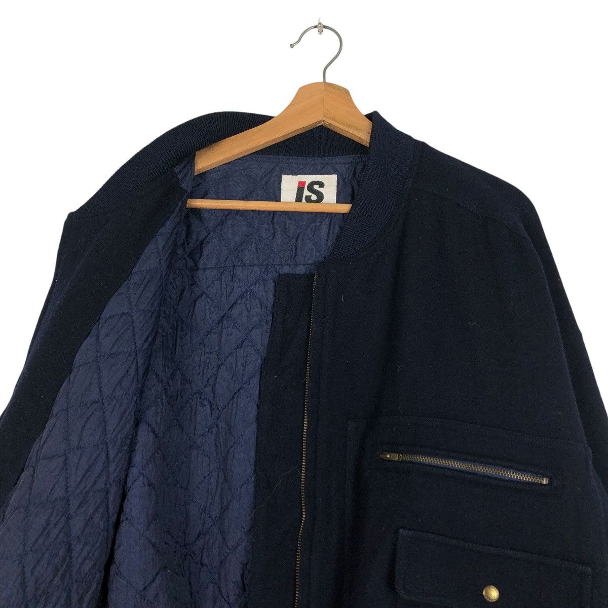 Issey Miyake 🔥VINTAGE ISSEY MIYAKE I.S. CARE LABELS WOOL BOMBER JACKET Size US L / EU 52-54 / 3 - 14 Thumbnail