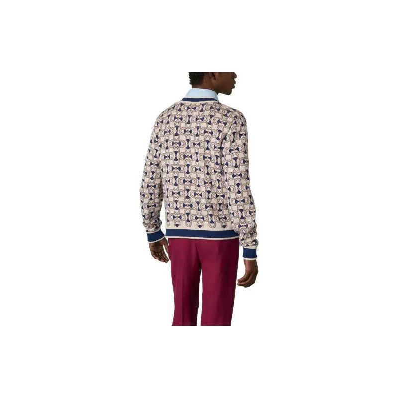 Gucci o1s1wg110225 Horsebit Cotton Jacquard Cardigan Multicolor Size US XXL / EU 58 / 5 - 3 Thumbnail