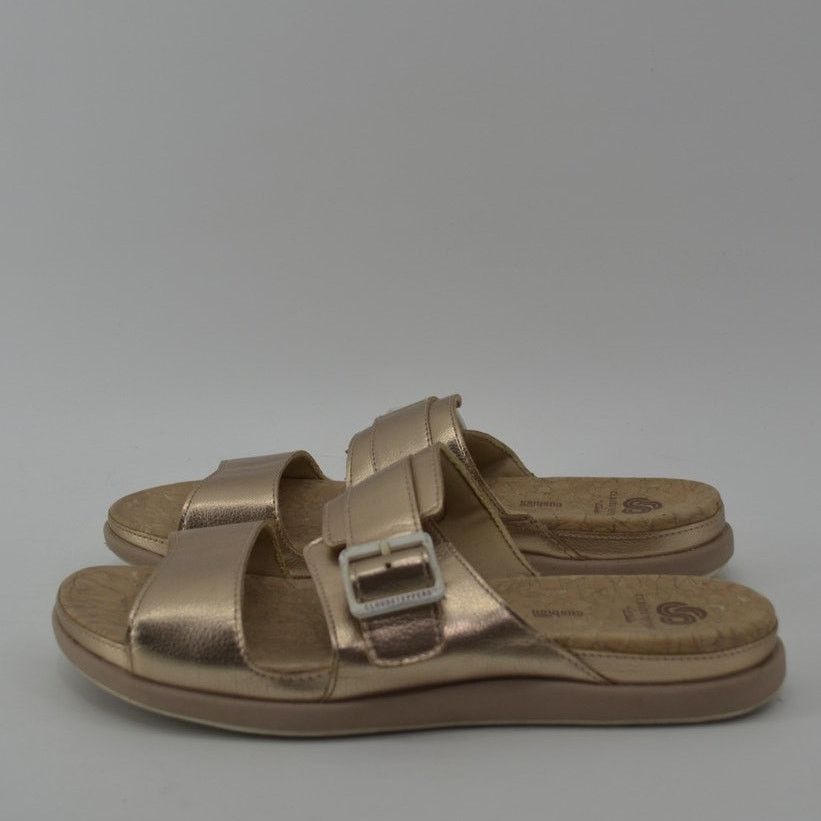 Clarks Cloudsteppers Clarks Size 9 June Tide Gold Metallic Slides Size US 9 / IT 39 - 12 Thumbnail