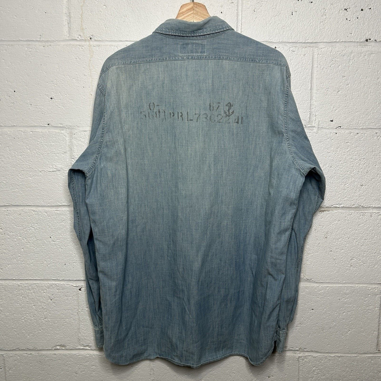 Polo Ralph Lauren Vintage Polo Ralph Lauren Denim "Stenciled" Button Down Size US L / EU 52-54 / 3 - 2 Thumbnail