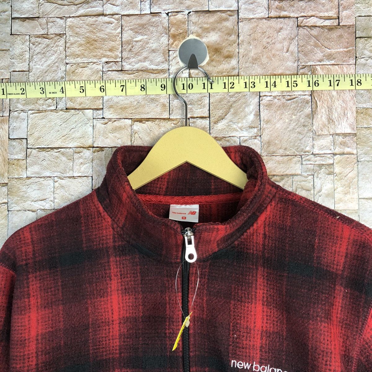 New Balance × Vintage New Balance Red Checkred Sweatshirt #A383 Size US M / EU 48-50 / 2 - 4 Thumbnail