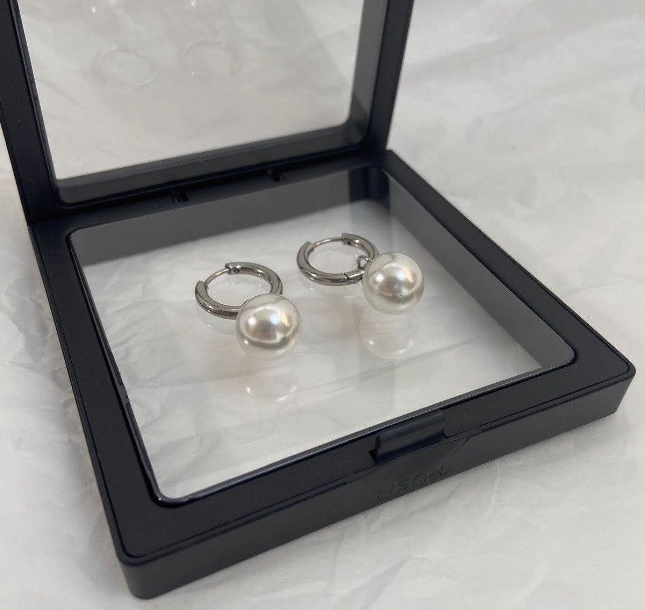 Jewelry Retro punk 2000s y2k pearl pendant hoop earrings Size ONE SIZE - 2 Thumbnail
