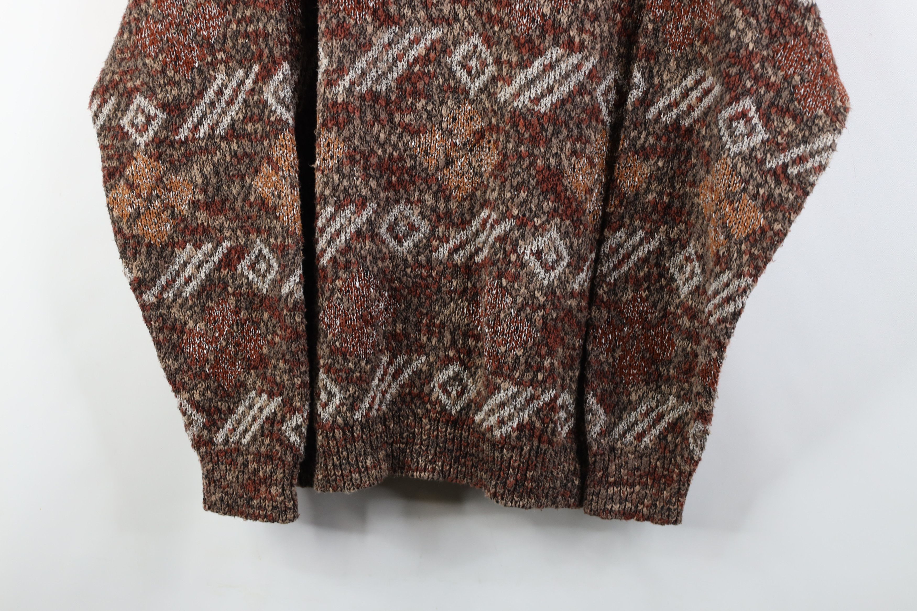Vintage Vintage 90s Streetwear Geometric Knit Sweater Earth Tone USA Size US M / EU 48-50 / 2 - 3 Thumbnail