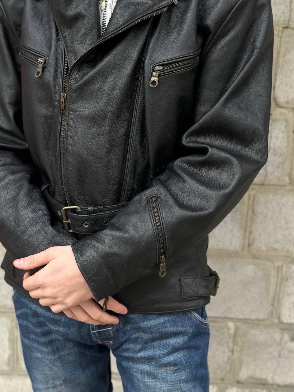 Cowboy Equipment VTG 90s Western Leather Moto Jacket Size L Sanmaru Y2K USA Size US L / EU 52-54 / 3 - 6 Thumbnail