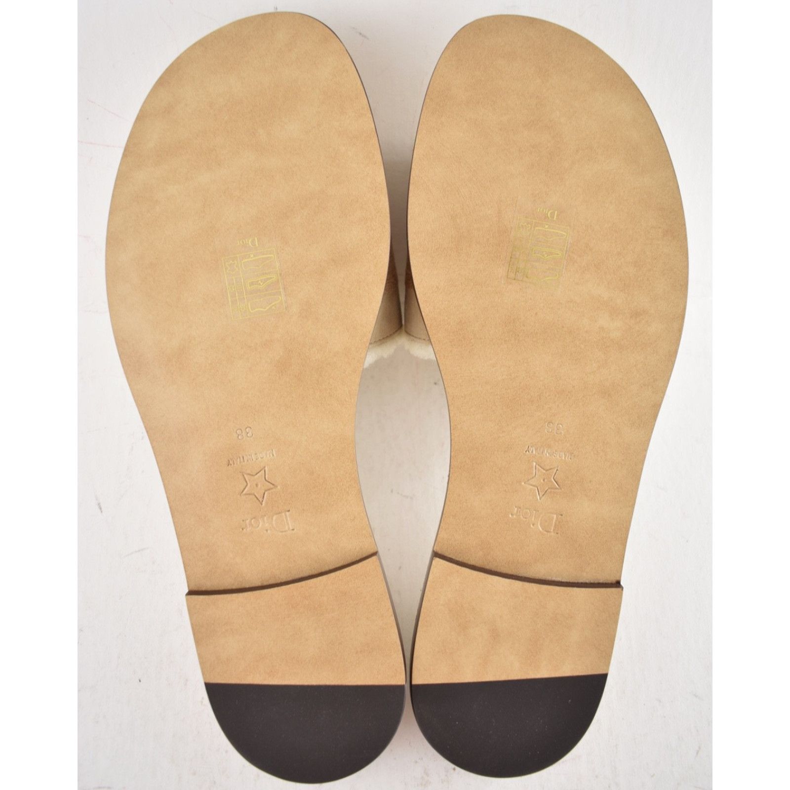 Dior Christian Dior Dway Beige Suede Embroidered Logo Shearling Size US 8 / IT 38 - 12 Thumbnail