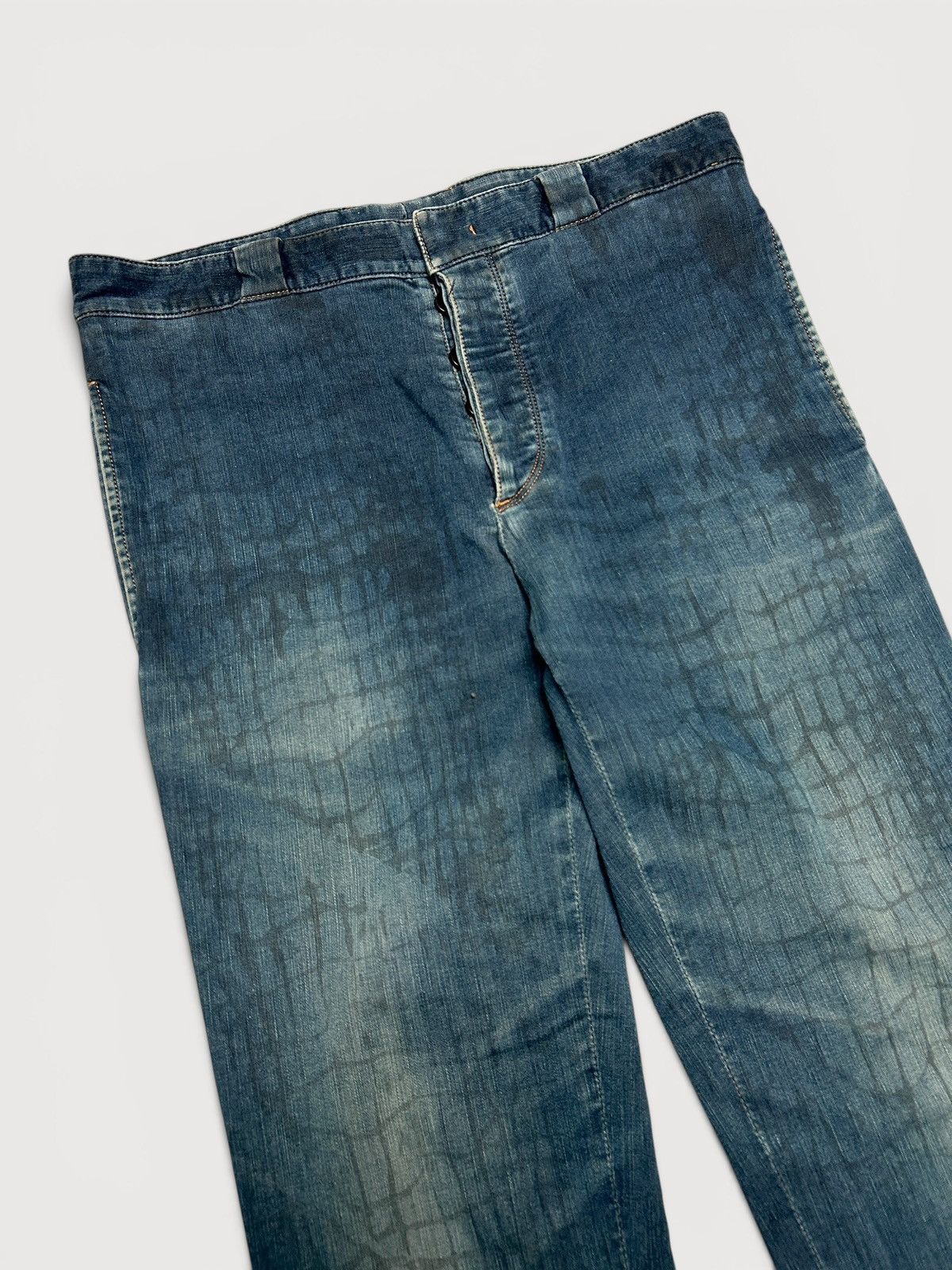Prada FW2008 Croc Print Back Seam Denim Size US 31 - 3 Thumbnail