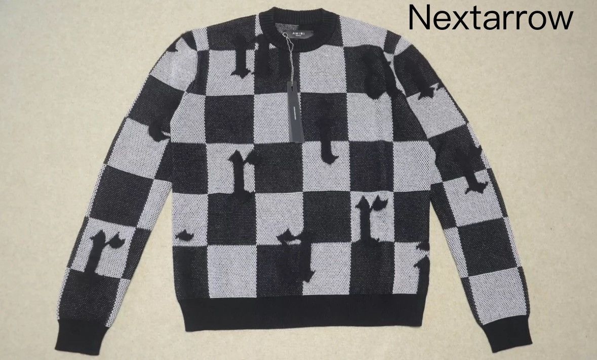 Amiri Amiri checkerboard plush logo sweater 2412-Nextarrow Size US S / EU 44-46 / 1 - 1 Thumbnail