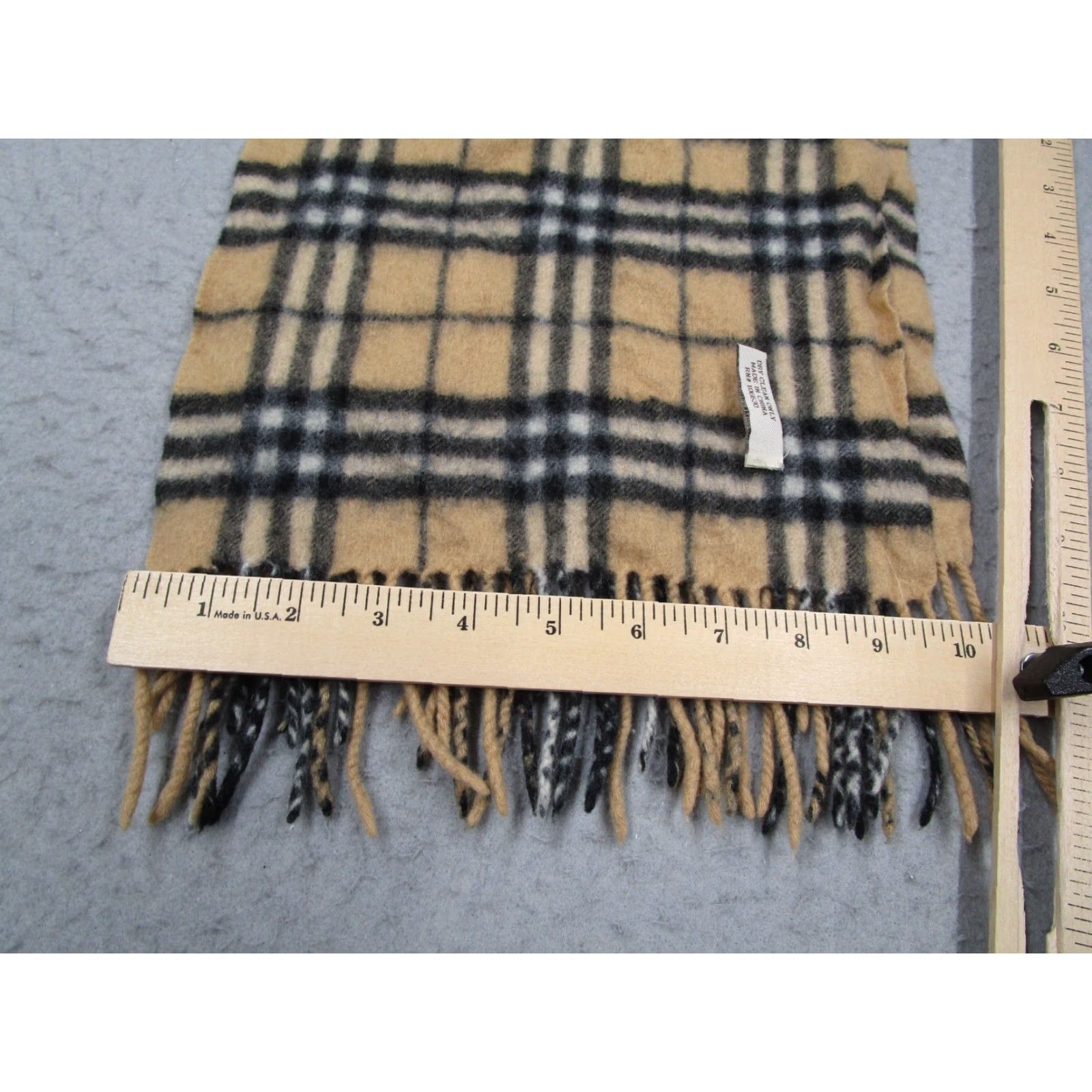 Vintage Enzo Mantovani Scarf One Size Beige Plaid Cashmere Blend Luxury 10x54 Mens Size ONE SIZE - 4 Thumbnail