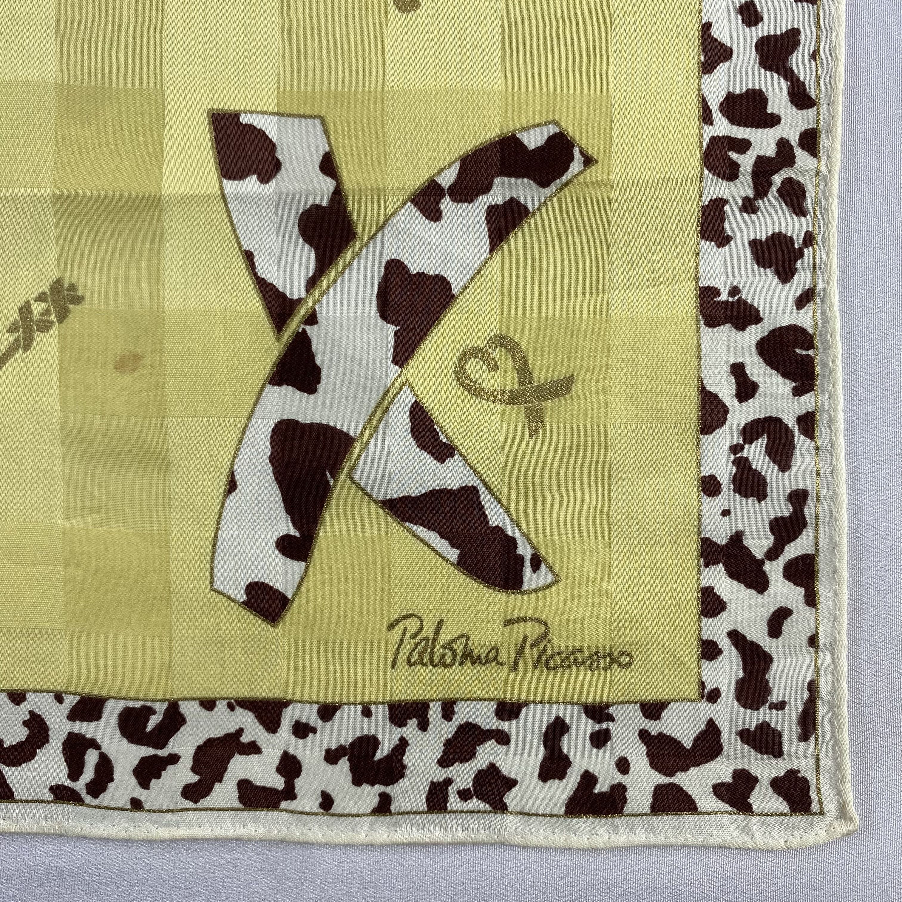 Paloma Picasso × Vintage Paloma Picasso Handkerchief / Neckerchief / Bandana-P1490 Size ONE SIZE - 3 Thumbnail