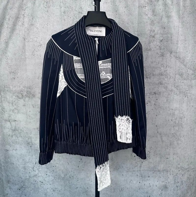 Valentino Valentino Black Cotton Women's Jacket 0089 Size S / US 4 / IT 40 - 1 Thumbnail