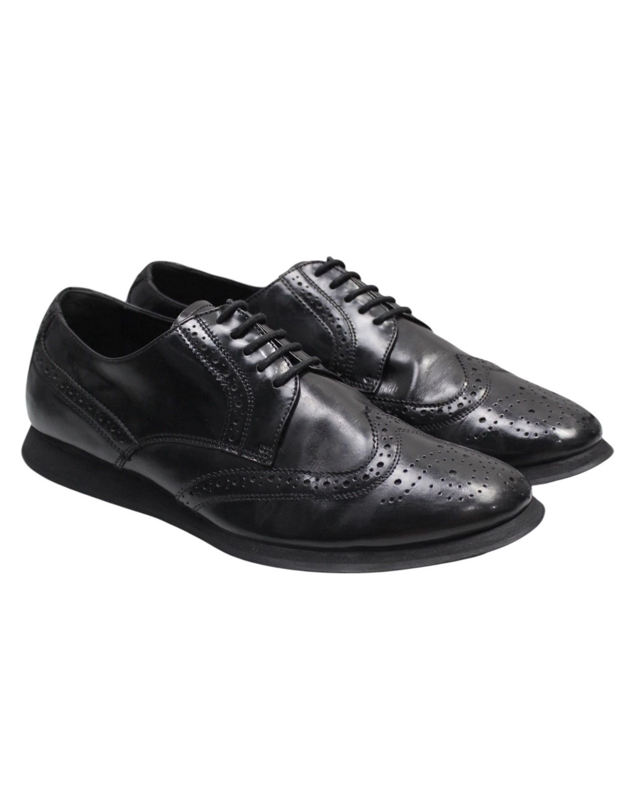 Prada 2010S PRADA MILANO BLACK WINGTIP BROGUE SHOES Size US 7 / EU 40 - 6 Thumbnail