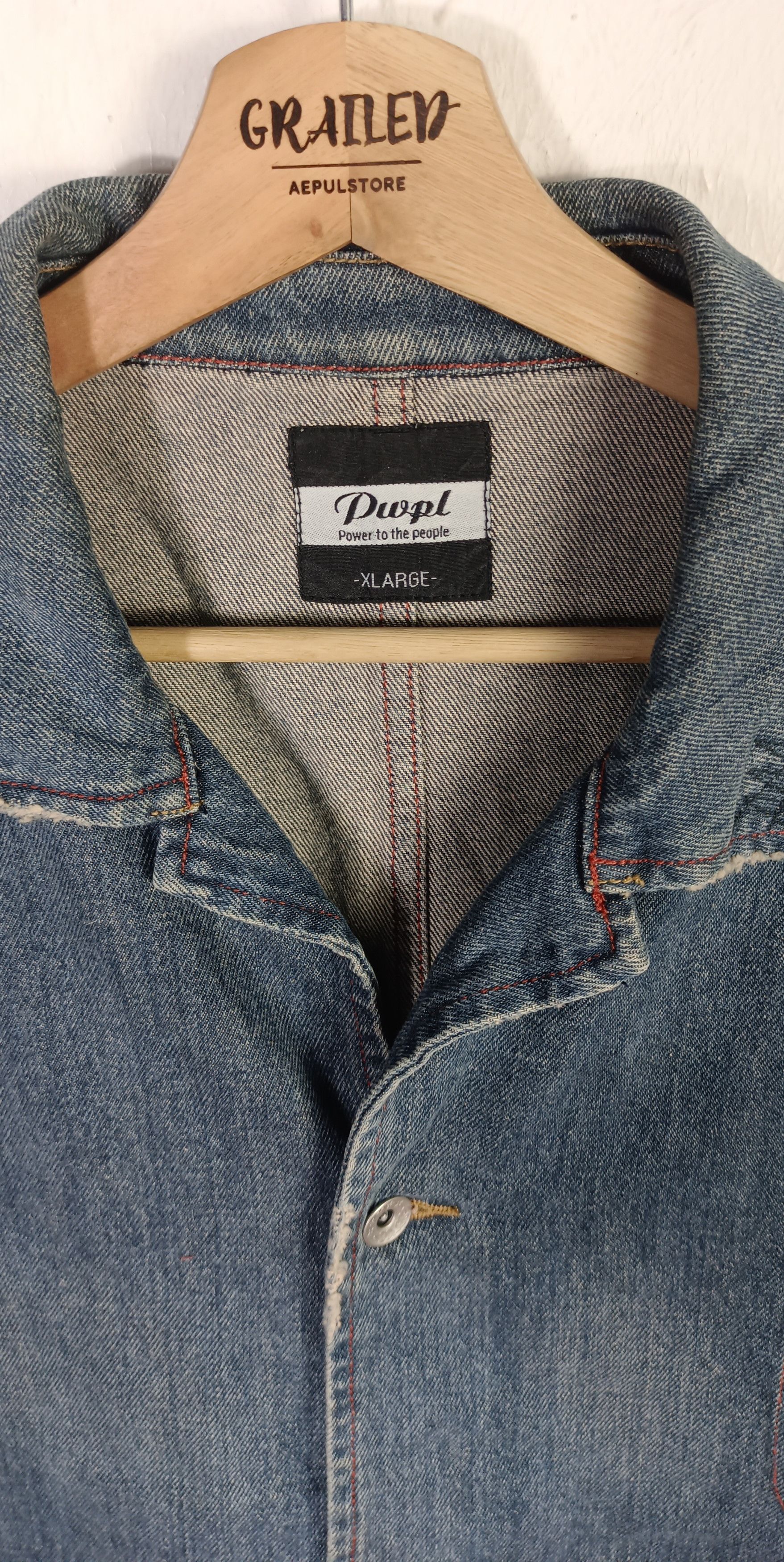 Japanese Brand Vintage🔥 Power Of The People Distresed Denim Jacket Size US M / EU 48-50 / 2 - 9 Thumbnail