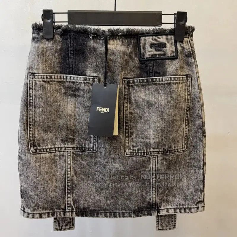 Fendi Fendi Black Denim A-Line Mini Skirt . Size 22" - 1 Thumbnail