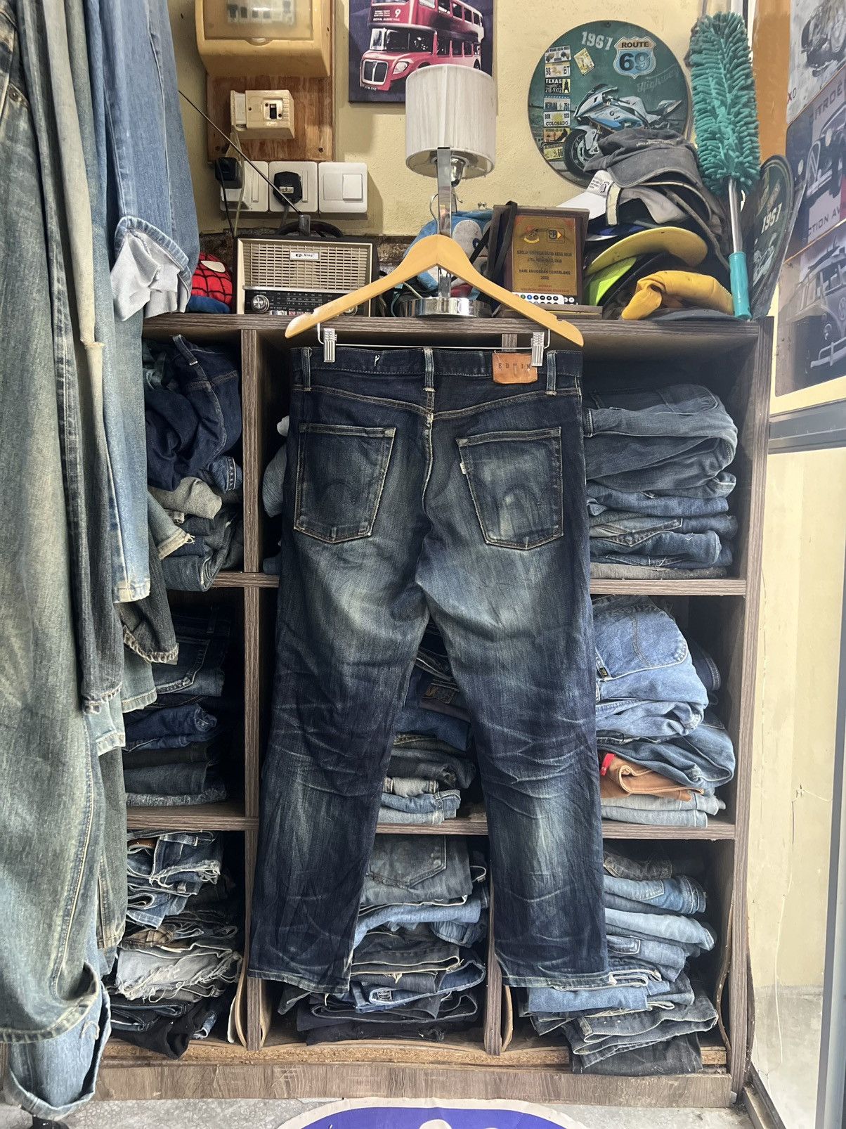 Edwin 🔥Vintage Edwin Flared Distressed Denim Size US 34 / EU 50 - 2 Thumbnail