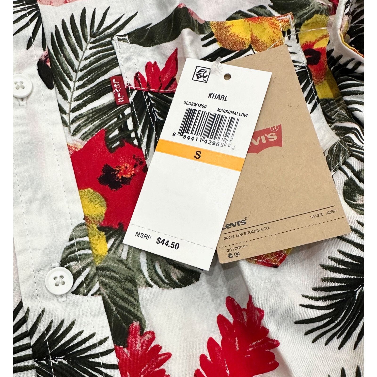 Levi's Levi's Men's Kharl Tropical Floral Hawaiian Button Up Shirt Size US S / EU 44-46 / 1 - 3 Thumbnail