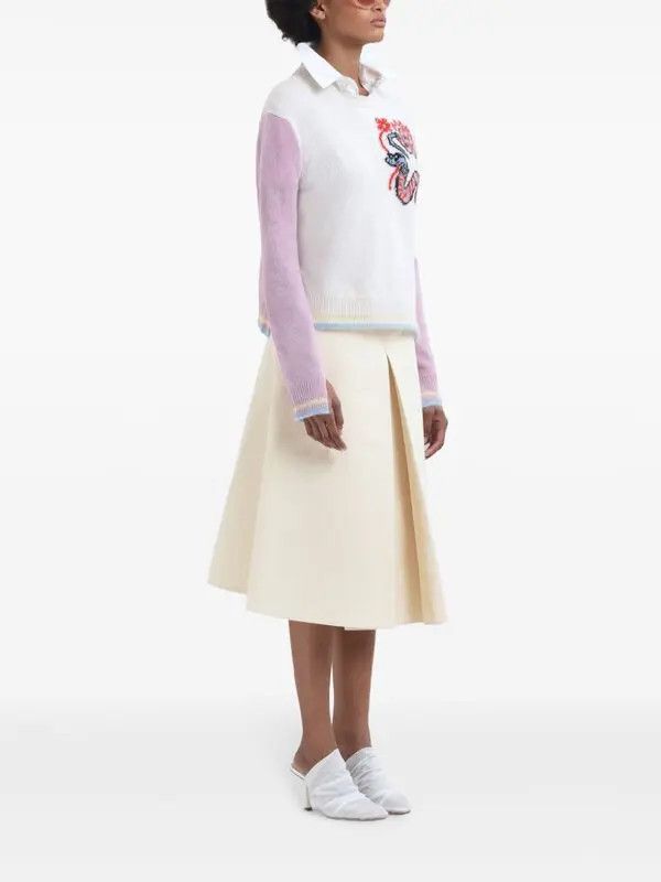 Marni o1w1db10326 Belted Midi Skirt in White Size 27" / US 4 / IT 40 - 2 Thumbnail