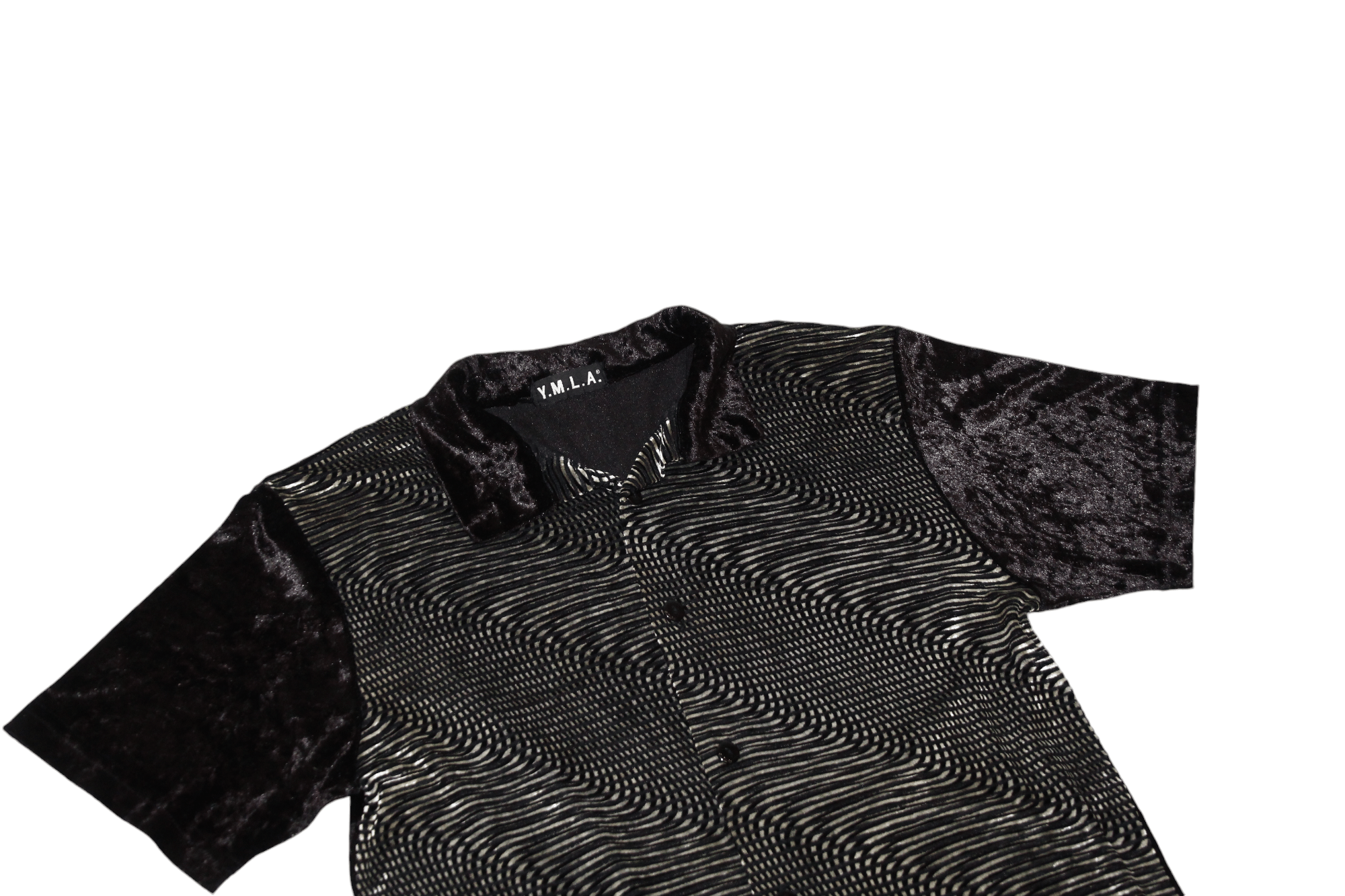 Beauty Beast 90's💥CLUB Y.M.L.A. USA velour polyester shiny shirt Size US L / EU 52-54 / 3 - 5 Thumbnail