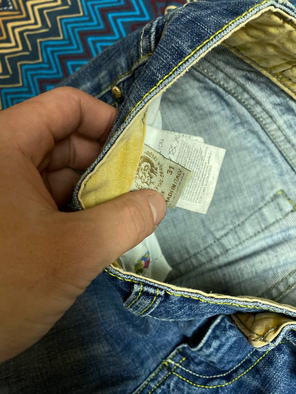 Diesel DIESEL jeans blue vintage crazy Y2K streetwear Size 31" - 2 Thumbnail