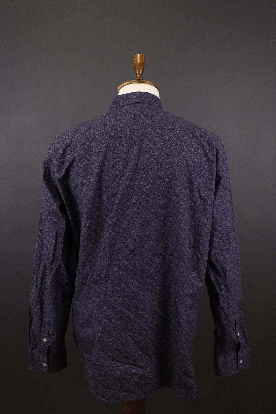 La Martina La Martina Slim Fit Blue Jacquard Paisley Shirt Size 3XL Size US XXL / EU 58 / 5 - 8 Thumbnail