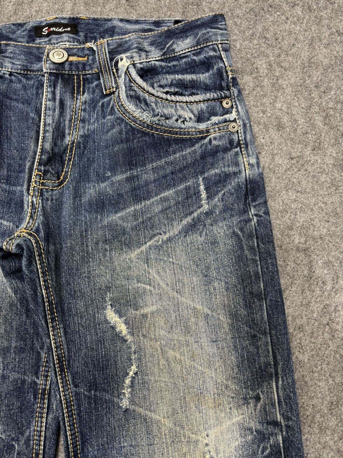 Seditionaries 💥Insane💥SorriderexBack&Forth Spiral Distressed Denim F661 Size US 33 - 3 Thumbnail