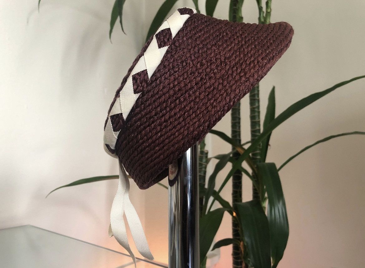 Vintage 40's Spunwoven by Everitt Cloche Milkmaid Bonnet Hat