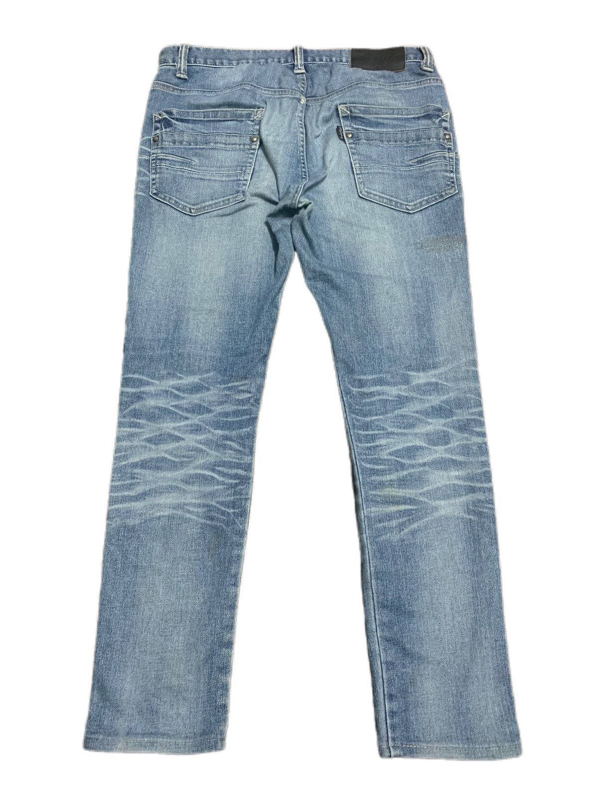 Japanese Brand × Tornado Mart TORNADO MART SLIM SKINNY WHISKERED BORO WASHED JAPANESE Size US 32 / EU 48 - 2 Thumbnail
