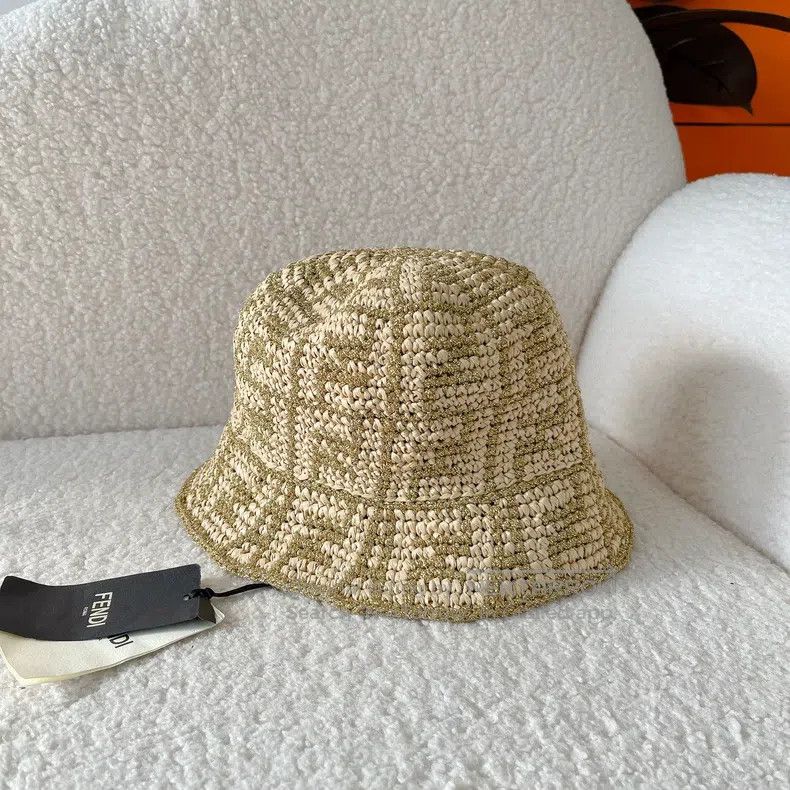 Fendi Fendi size 58 Golden Woven Fisherman's Hat Size ONE SIZE - 2 Thumbnail